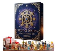Tarot Countdown Calendar,- 2D Acrylic Figure Ornaments, 24 pezzi Christmas Decoration, Mystical Character Display, for Home Party Car Interior, Tarocchi Calendar Decor, 10.24x7.09x1.18 Inches
