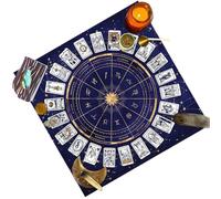 Tarot Table Cloth, Witch Tarot Mat, Velvet Square Divination Tablecloth, Compact Heavy Duty Design Soft Astrological Altar Pad with Mystical for Rituals, Spell and Oracle Readings