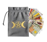 Tarota Velvet Caspa - Borsa di stoccaggio della cofana per tarocchi, gioielli e cristalli | Porta della carta dei tarocchi morbidi e resistenti per bambini e adulti | Contro da viaggio mistico p