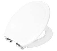Waterful Seduta WC Universale, Copriwater con Tavoletta, Distanza Cerniere Regolabile 9.5-18 cm, Chiusura Ammortizzata Soft Close, Misura Profilo Esterno 44x38 cm, Bianco Sedile