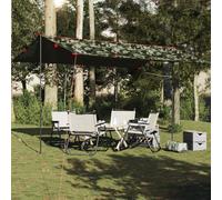 Tarp - Motivo mimetico, 506 x 306 cm, impermeabile, antivento, con occhielli per campeggio, tettuccio e telo da pavimento, leggero, pieghevole, in borsa per il trasporto, rivestimento in poliuretano