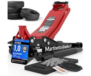 Tarpofix® Cric Idraulico per Auto 3t (85-475mm) | Sollevatore Auto Professionale con Doppio Cilindro | Ideale per SUV & Veicoli Ribassati