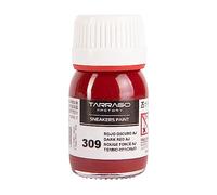 Tarrago colore per scarpe Rosso Scuro AJ 309, flacone da 25 ml, con pennello e spugnetta, per pelle liscia, pelle sintetica o tela