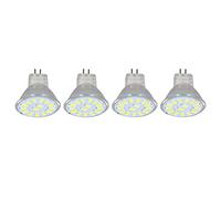 TARSHYRY 4PCS 15 LED MR11 5W 500LM Lampadine Spot a Doppio Perno con Base Orizzontale per Illuminazione Domestica (Bianco freddo)