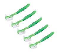 TARSHYRY 5 Spazzole per la Pulizia della Protesi a Doppia Faccia, Set Viaggio Portatile per la Cura dei Denti Finti, Elementi Essenziali per l'igiene Orale degli Anziani (GREEN)