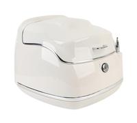 TARSHYRY Bauletto per Moto Impermeabile da 38 Litri con Serratura e Piastra di Montaggio, Baule Universale per Casco per Portapacchi Posteriore per Bici, Borsa da Sella per Bagagli da Viaggio (WHITE)