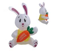 TARSHYRY Bunny Gonfiabile, 59,8 Pollici Felice Decorazione Pasquale di Coniglio Esterno con Luci a LED IP44 Blow Up per Sedersi Tenendo la Festa per le Vacanze in Giardino (Plug 220-240 V.)
