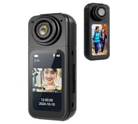 TARSHYRY Camera da 4K Mini Body, Fotocamera Indossabile a Dimensioni del Pollice con Schermo da 1,5 Pollici, Action Cam WiFi per le Avventure in Bicicletta, Immersioni, Viaggi Ed Esterni (BLACK)