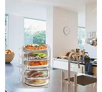 TARSHYRY Copripiatto Trasparente Impilabile Isolante Copri Avanzi di Verdure Coperture per Alimenti per Tavolo da Plastica (4 livelli)