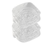 TARSHYRY Copripiatto Trasparente Impilabile Isolante Copri Avanzi di Verdure Coperture per Alimenti per Tavolo da Plastica (2 livelli)