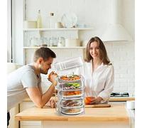 TARSHYRY Copripiatto Trasparente Impilabile Isolante Copri Avanzi di Verdure Coperture per Alimenti per Tavolo da Plastica (5 livelli)