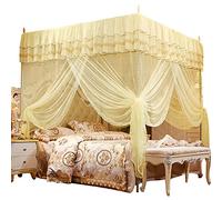 TARSHYRY Elegante Drappo per Letto a Baldacchino Trasparente a Tre Lati con Zanzariera, Tenda da Letto in Stile Principessa per l'arredamento della Camera da (120 * 200 * 200)