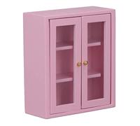 TARSHYRY Gabinetto da Parete della Casa delle Bambole, Accessori per la Casa delle Bambole 1:12 Decorazione in Scala in Legno Miniatura dell'armadio per Soggiorno da Bagno (PINK)