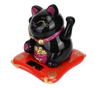 TARSHYRY Gatto Fortunato, Solare Grazioso Ricchezza Decorativa Accogliente Accogliente Waving Ghat Gatto Fortuna Feng Shui Accogliente Decorazione di prosperità per la Ricchezza (BLACK)
