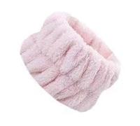 TARSHYRY Lavaggio del Viso Bracciale Forte Assorbimento D'acqua Flanella Fanatico della Pelle Traspirante con Asciugamano Yoga Sport (Bocciolo rosa)