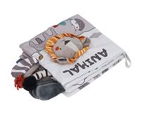 TARSHYRY Libri Increspati per Neonati, Libri per Bambini in Stoffa per Bambini Masticabili 3D Educativi Apprendimento Precoce in Stoffa per Animali Morbidi Libro per per Oltre 4 Mesi Grigio Bianco