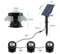 TARSHYRY Luci da Stagno, Solare Luci da Laghetto Stilografiche con Accesa Automatica e Spegnimento Solare a LED a Energia Proiettore di Lampada per Immersioni a Energia Light Ip68 Night Light per Il