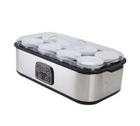 TARSHYRY Macchina per Yogurt Macchina per il Controllo Automatico della Temperatura per Yogurt Elettrica con Timer da 0 a 48 Ore per Uso Domestico Vetro in Acciaio Inossidabile (Spina europea 220 V)