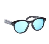 TARSHYRY Occhiali Intelligenti AI Bluetooth Fotocamera da 2 MP Traduzione in Tempo Reale Assistente Audio LED Flash Musica Chiamate Foto Video Cornice (Montatura nera con lenti trasparenti e blu)