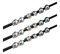 TARSHYRY Ornamento 3D Scheletro Ornamento Fai -da -te Punk Gothic Retro Rope Bande per Capelli Elastici per Donne Accessorio Halloween Accessorio Bronzo Antique Silver 86cm 20G (Argento antico +