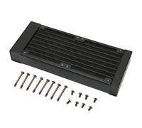 TARSHYRY Radiatore di Raffreddamento Ad Acqua, Radiatore Scambiatore di Calore 8 Filettatura G1/4 80mm Doppie Ventole Scambiatore di Calore in Lega di Alluminio con Borsa per Viti Piccolo per