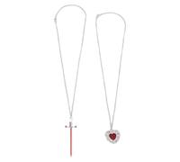 TARSHYRY Set di Collane per Coppia con Spada a Cuore Abbinati a Gioielli con Ciondolo Amore e Forza con Catena da 50 Cm per San, Anniversario, Appuntamento Notturno (15.00)