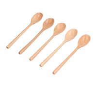 TARSHYRY Set di Cucchiai da Pasto in Legno con Manico Lungo per Padelle Antiaderenti per la Casa, Cucchiaio Durevole per Mescolare per Mangiare caffè, Regalo Perfetto per la Casa, 5 Pezzi