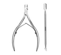 TARSHYRY Set di Pinze in Acciaio Inossidabile per Rimozione di Cuticole con Strumenti di Manicure Spinta per Unghie e Unghie dei Piedi (SILVER)