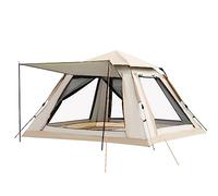 TARSHYRY Tenda da Campeggio Pop -up Automatica Tenda per Famiglie in Gran Parte con Rivestimento, a Tre Finestre in Mesh e Palo di Supporto per Porte, Ottimo per il (S per 3-4 persone)