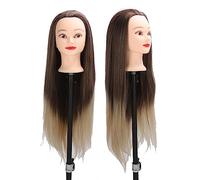 TARSHYRY Testa di Manichino Allenamento per Capelli Lunghi e Morbidi per Esercitazioni di Styling, Treccia e Stiratura per lo Sviluppo delle abilità del Salone