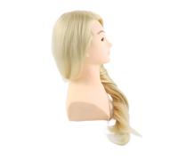 TARSHYRY Testa di Manichino, Capelli per Manichini 1 Beige Testa Fittizia, Strumento di Parrucchiere, Manichino, 70% Capelli Umani, 20% Animali, 10% Fibre, Materie Plastiche con 70% Umani Reali
