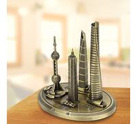 TARSHYRY Tower Ispirato Modello in Miniatura in Bronzo Vintage Modello Globale Decorazioni Souvenir per Le Collezioni a Tema Finanza degli Spazi Domestici Design Compatto (Bronzo-Piccolo)