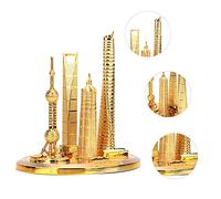 TARSHYRY Tower Ispirato Modello in Miniatura in Bronzo Vintage Modello Globale Decorazioni Souvenir per Le Collezioni a Tema Finanza degli Spazi Domestici Design Compatto (Golden - Piccolo)