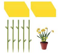 TARSHYRY Trappole Adesive Gialle per Piante Volanti 30 Strisce e 5 Tappi di Terra Non Adesive per Piante da Interno Ed Esterno Giardino in Vaso