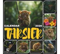 Tarsier Calendar 2026: Monthly Wildlife Book with Exotic Primate Portraits