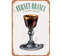 TarSign Fernet-Branca - Targa vintage in latta con logo 12, 20,3 cm, decorazione da parete