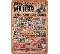 TarSign Muddy Waters Got My Mojo Working Vintage Tin Sign Logo 12 8 "Pubblicità accattivante decorazione da parete