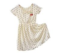 Tartan 128 Cherry Stampa Casual Home Fashion Dress per ragazze gonne invernali ragazze, beige., 3-4 Jahre