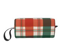 Tartan di Natale, Borsa per il trucco Borsa per cosmetici Borsa da toilette da viaggio portatile Borsa per trucco Organizer