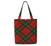 Tartan scozzese di Natale,Borse della spesa riutilizzabili, borse per la spesa, borsa a tracolla in tela di grande capacità
