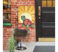 Tartaruga al sole Bandiere da giardino 30,5 x 45,7 cm, doppia faccia, piccola bandiera da giardino per esterni, bandiere stagionali per Natale, fattoria, decorazioni esterne