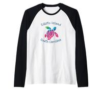 Tartaruga costiera in Batik Lavata dal Sole sulla Spiaggia di Edisto Island Maglia con Maniche Raglan