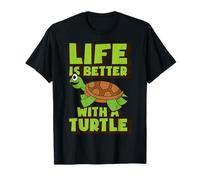 Tartaruga divertente LIFE IS BETTER WITH A TURTLE tartarughe Maglietta