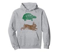 Tartaruga Favola di Esopo Contro la Lepre, Vittorie Lente e Costanti! Felpa con Cappuccio