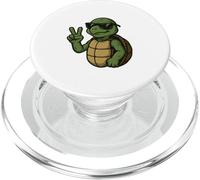 Tartaruga fresca con occhiali da sole segno della pace PopSockets PopGrip per MagSafe