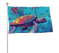 Tartaruga in acqua blu bandiera 152,4 x 243,8 cm stampato su entrambi i lati bandiera da giardino banner decorativo non sbiadisce bandiera da cortile con occhielli in ottone appeso sfondo fotografico