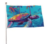 Tartaruga in acqua blu bandiera 61 x 88,9 cm stampa su entrambi i lati bandiera da giardino banner decorativo non sbiadisce bandiera da cortile con occhielli in ottone appeso sfondo fotografico per