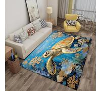 Tartaruga Marina Animale Marino Stampa 3D Tappeto Soggiorno Camera Da Letto Ragazze Stanza Nursery Nursery Decorazione Domestica, Antiscivolo Lavatrice Moquette60 X 90 Cm / 23.6" X 35.4" - P -7K5F8R5