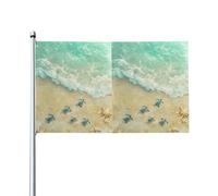 Tartaruga marina appena nata torna nell'oceano. Decorazioni per la casa, decorazioni per il cortile, bandiere esterne dai colori vivaci.