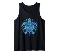 Tartaruga Marina Blu Mandala Bohemian Ocean Wildlife Art Canotta